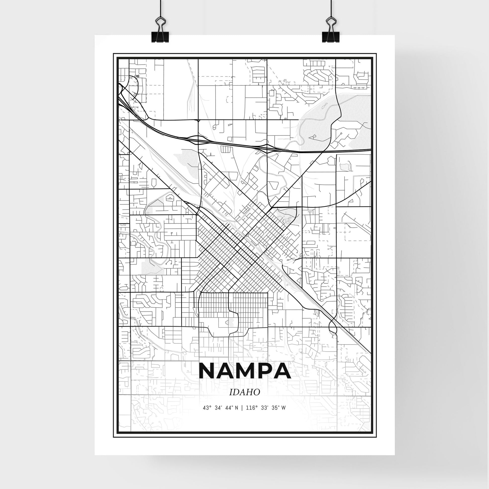Nampa Idaho - Premium City Map Poster