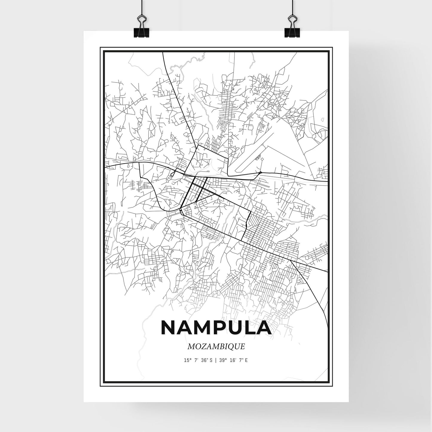 Nampula Mozambique - Premium City Map Poster