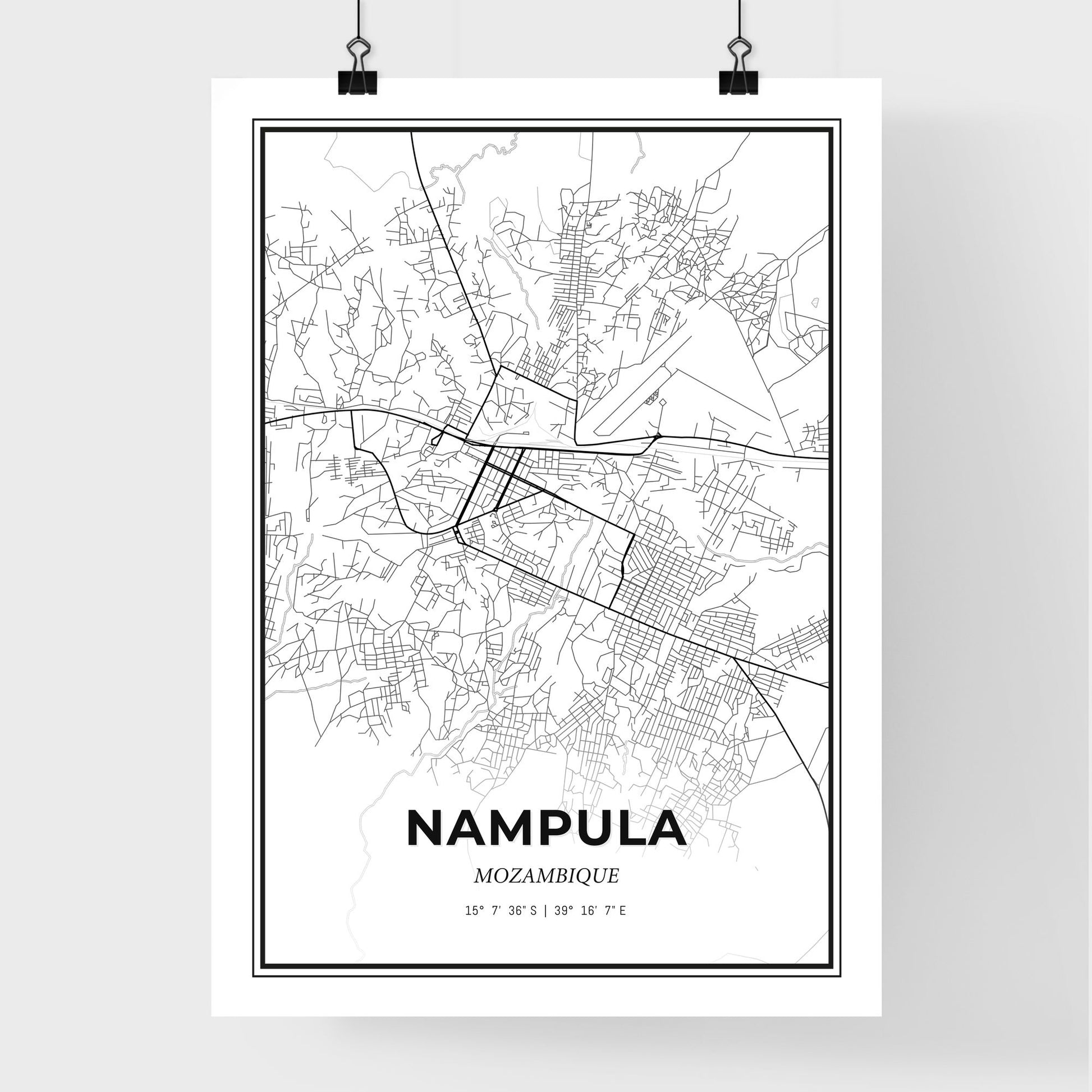 Nampula Mozambique - Premium City Map Poster