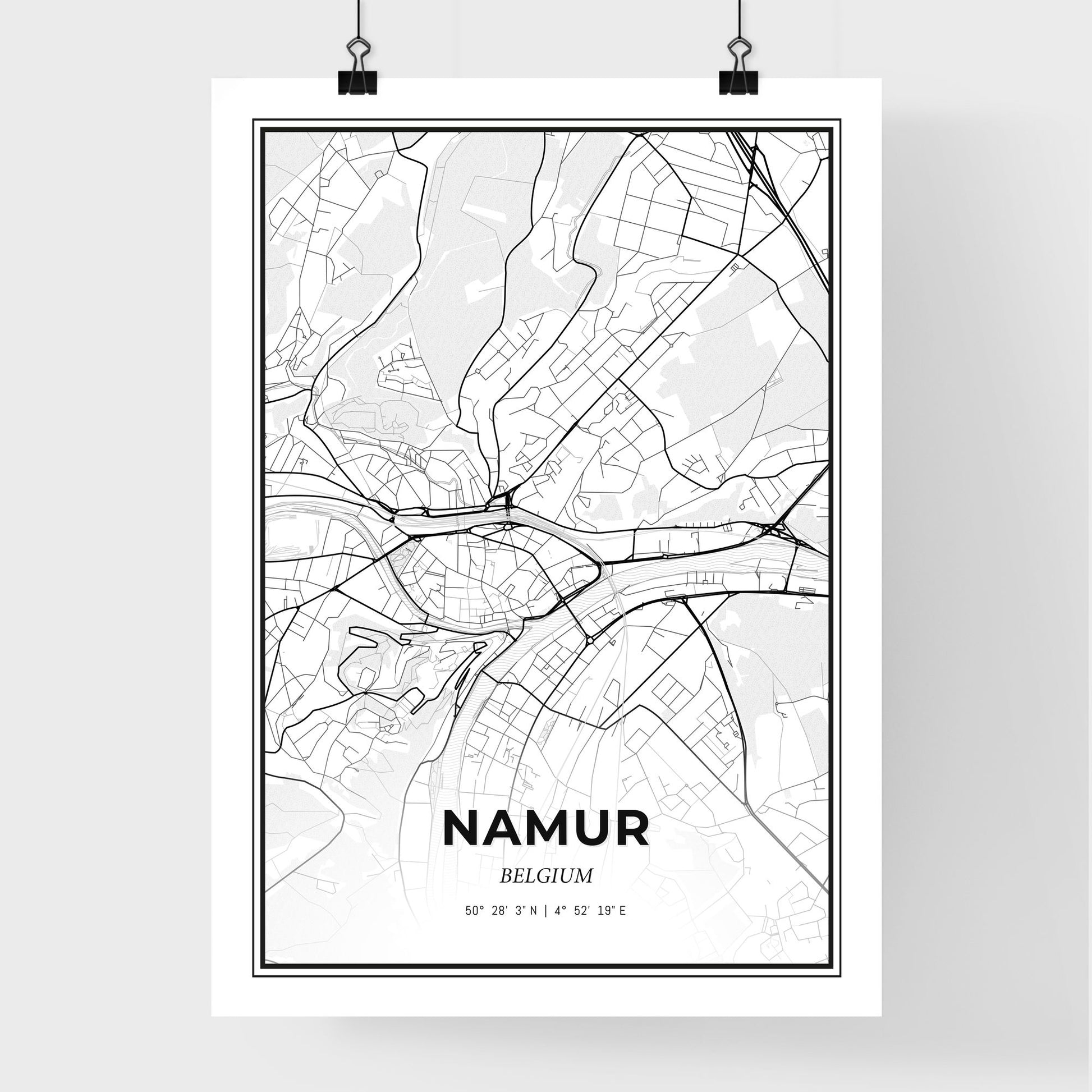 Namur  Belgium - Premium City Map Poster