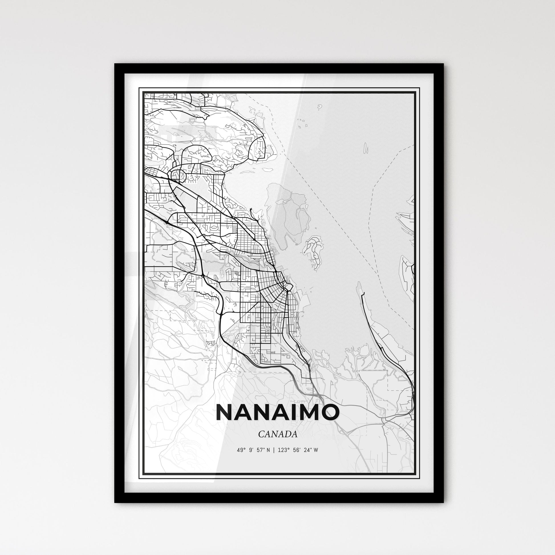 Nanaimo Canada - Scandinavian Style City Map for Modern Home Decor