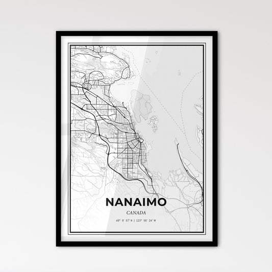 Nanaimo Canada - Scandinavian Style City Map for Modern Home Decor