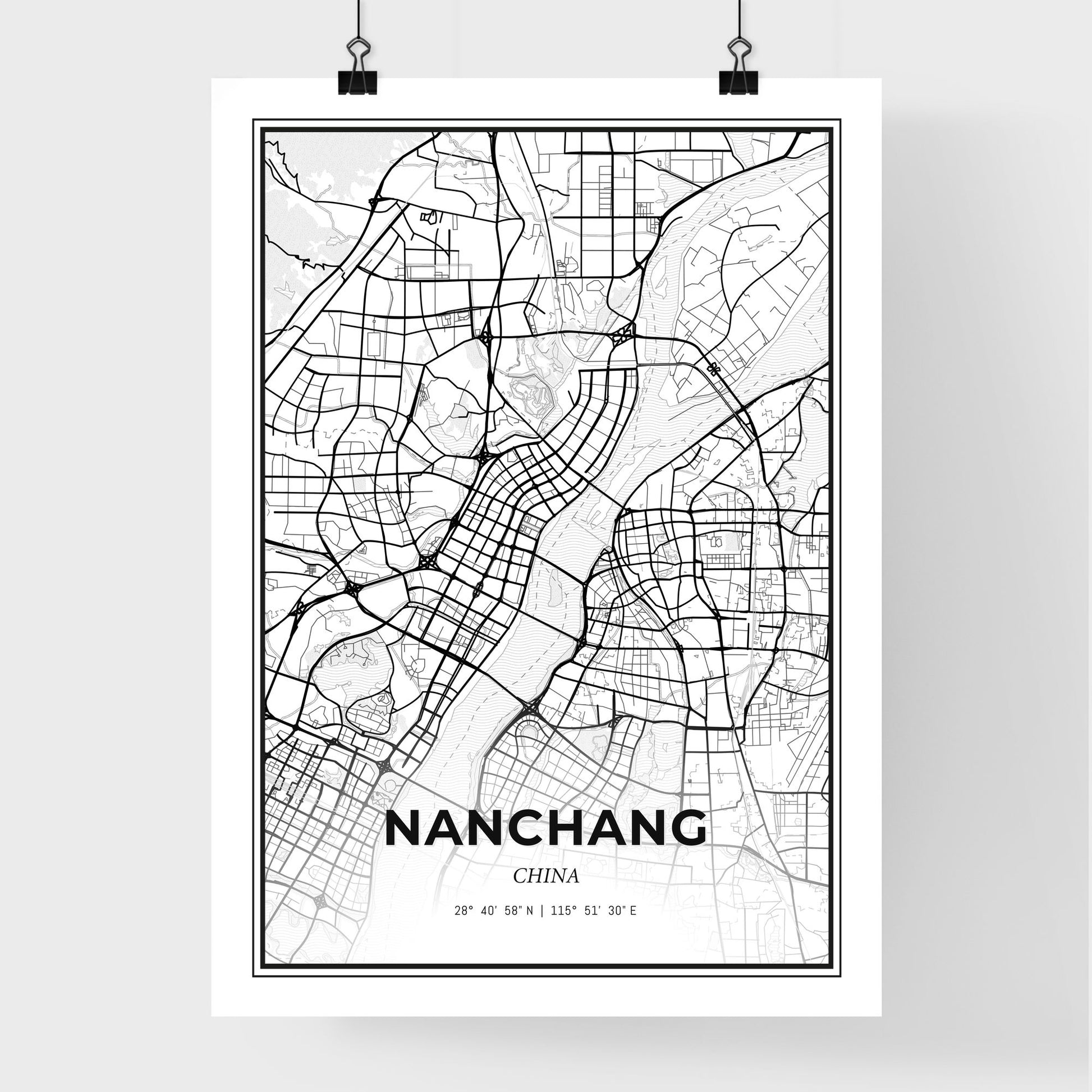 Nanchang China - Premium City Map Poster