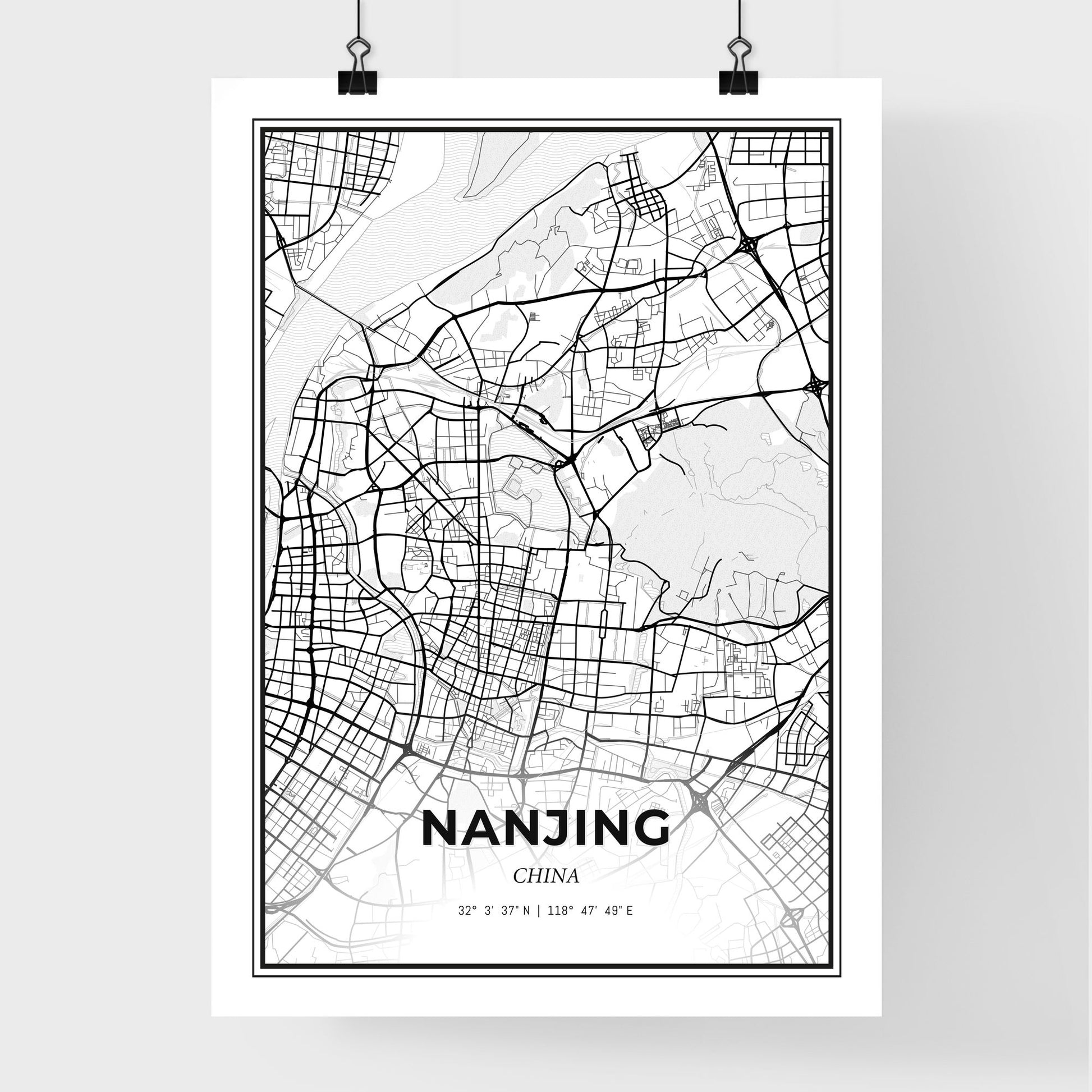 Nanjing China - Premium City Map Poster