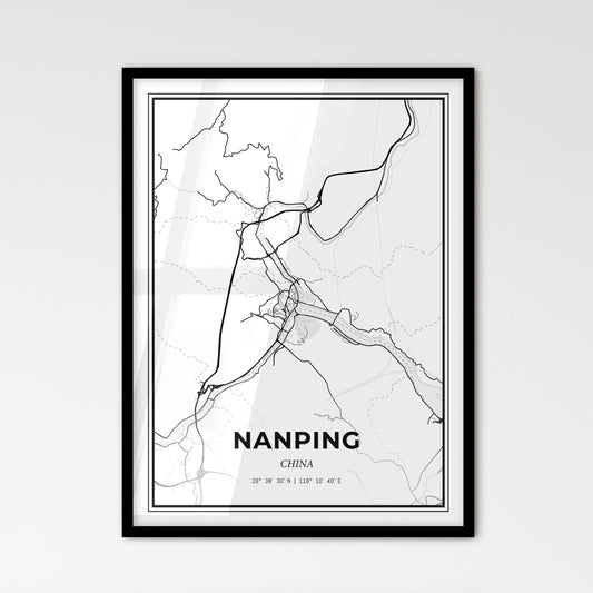 Nanping China - Scandinavian Style City Map for Modern Home Decor