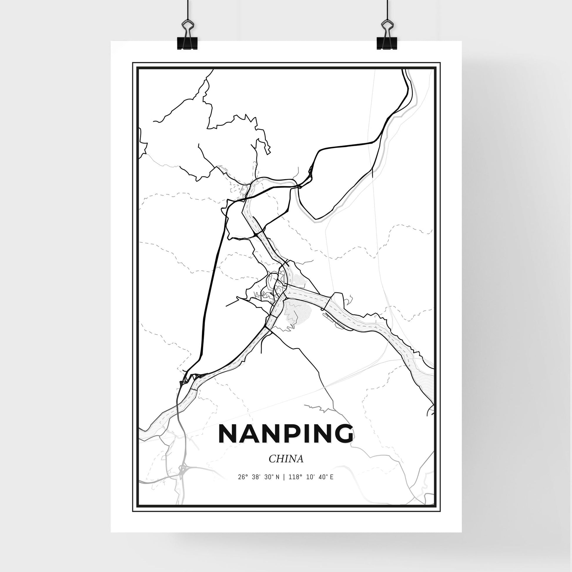 Nanping China - Premium City Map Poster