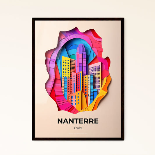 Vivid Nanterre, France - a paper cut of a city with buildings