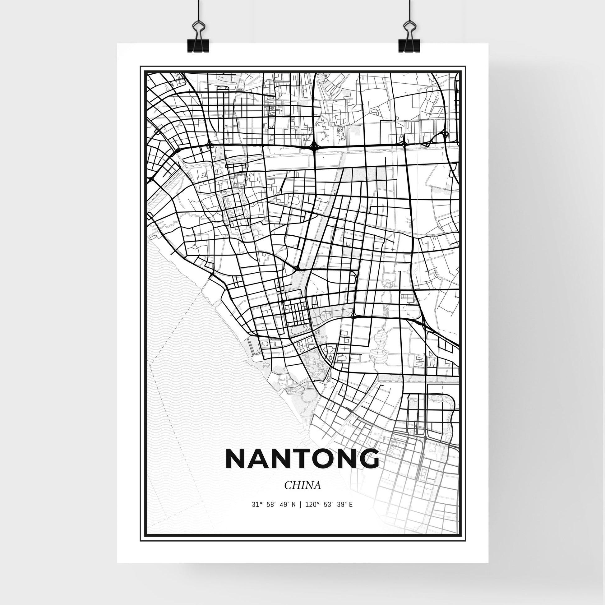 Nantong China - Premium City Map Poster