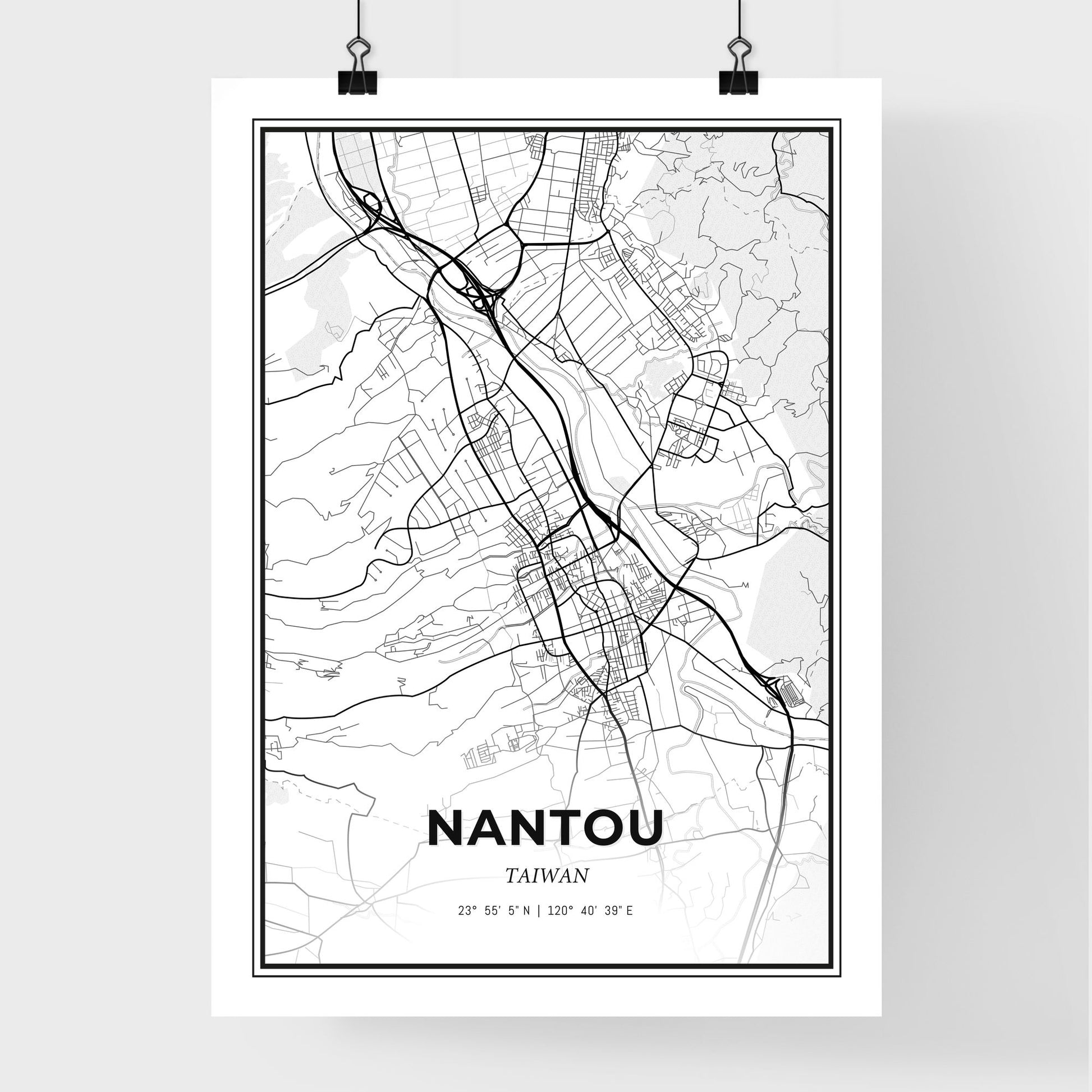 Nantou Taiwan - Premium City Map Poster