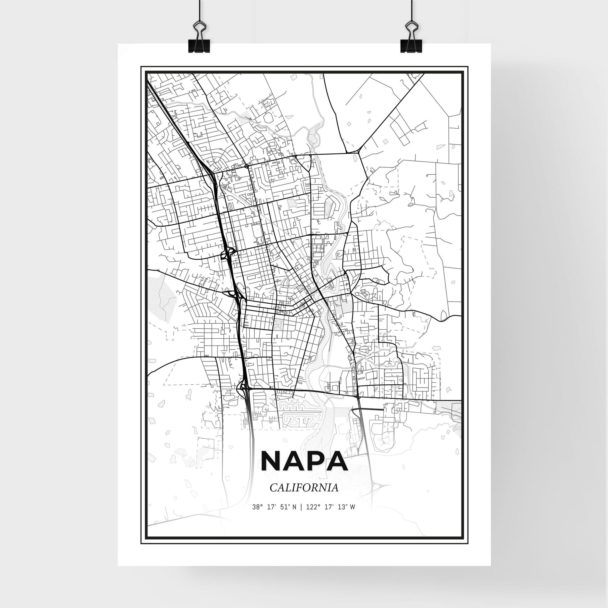 Napa California - Premium City Map Poster