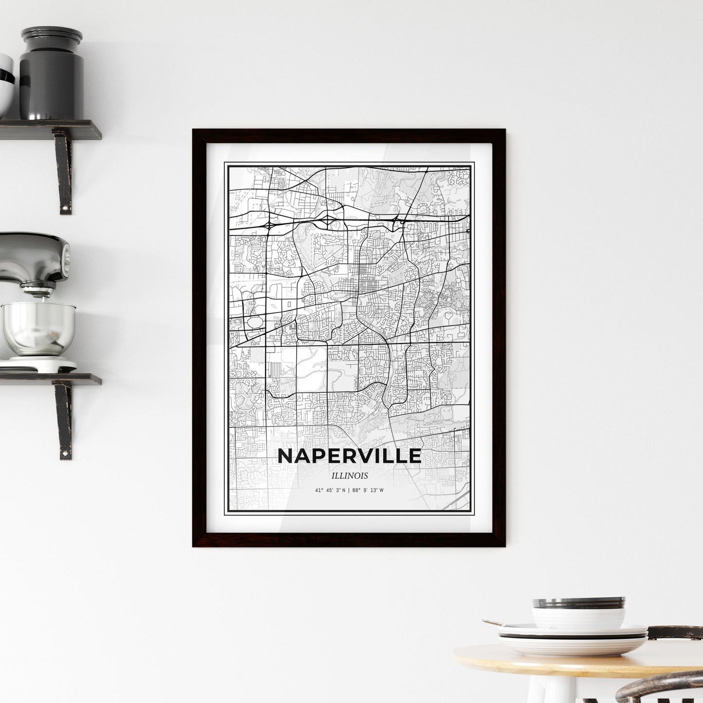 Naperville Illinois - Minimal City Map