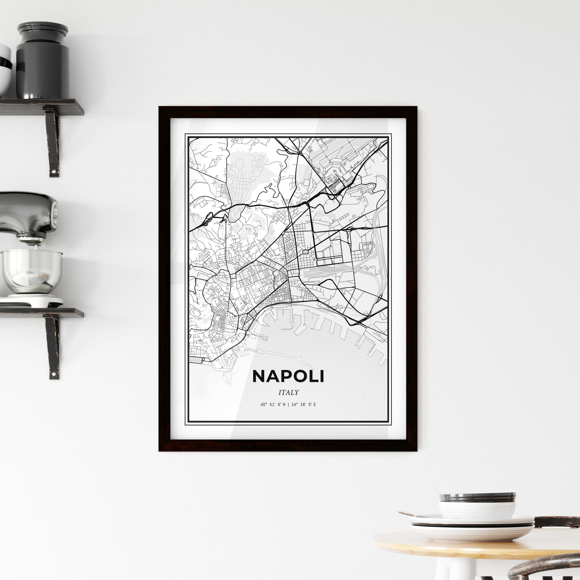 Naples Italy - Minimal City Map
