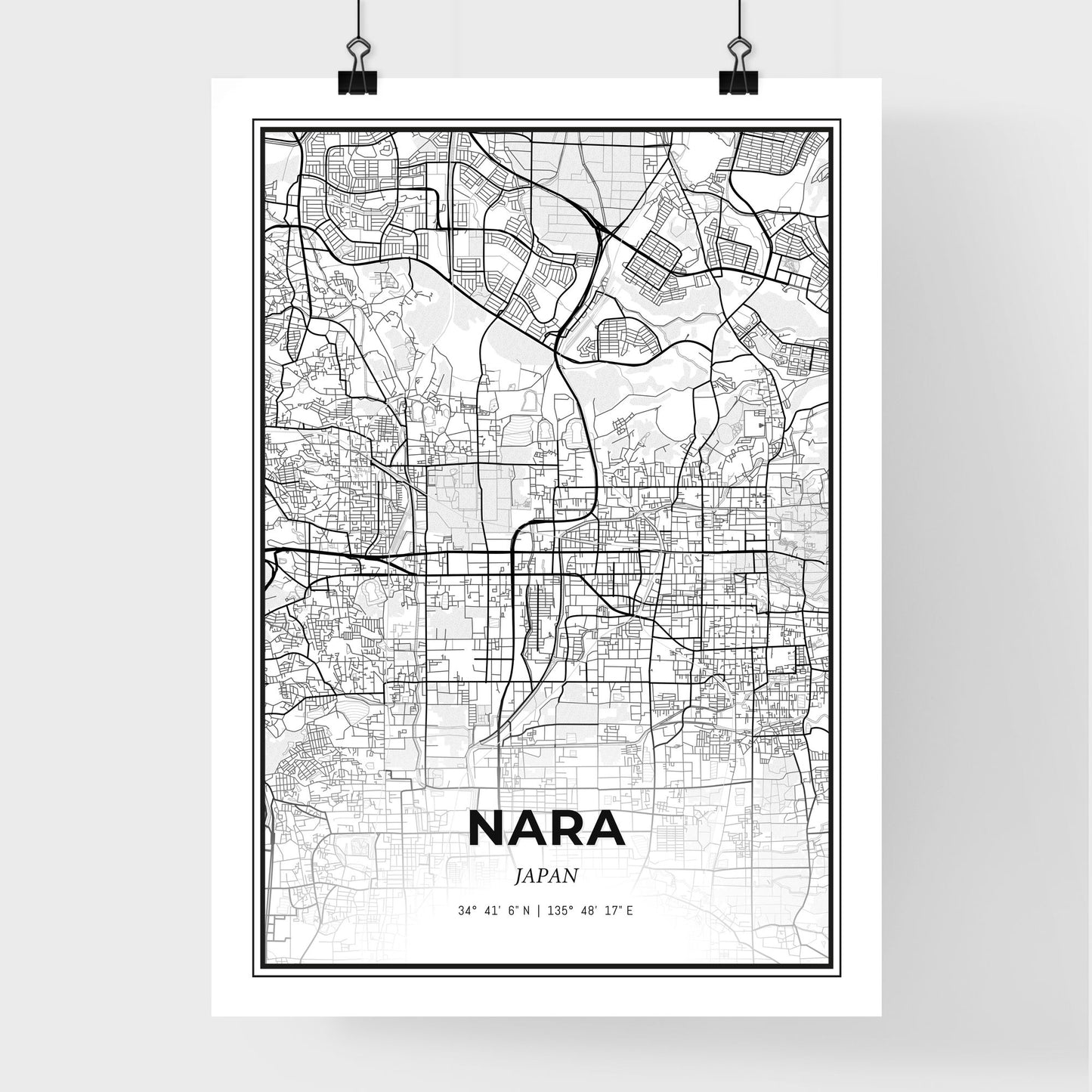 Nara Japan - Premium City Map Poster