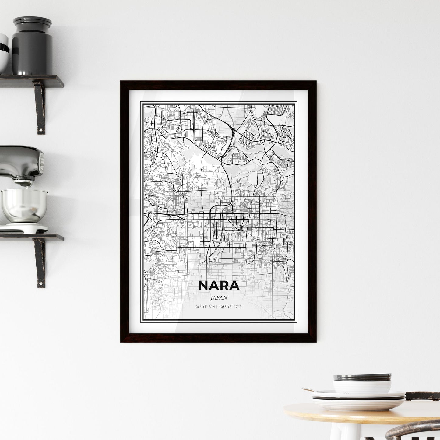 Nara Japan - Minimal City Map