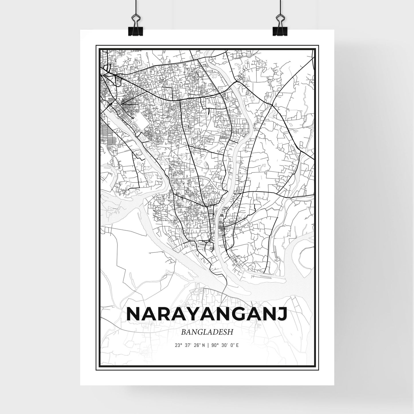 Narayanganj Bangladesh - Premium City Map Poster