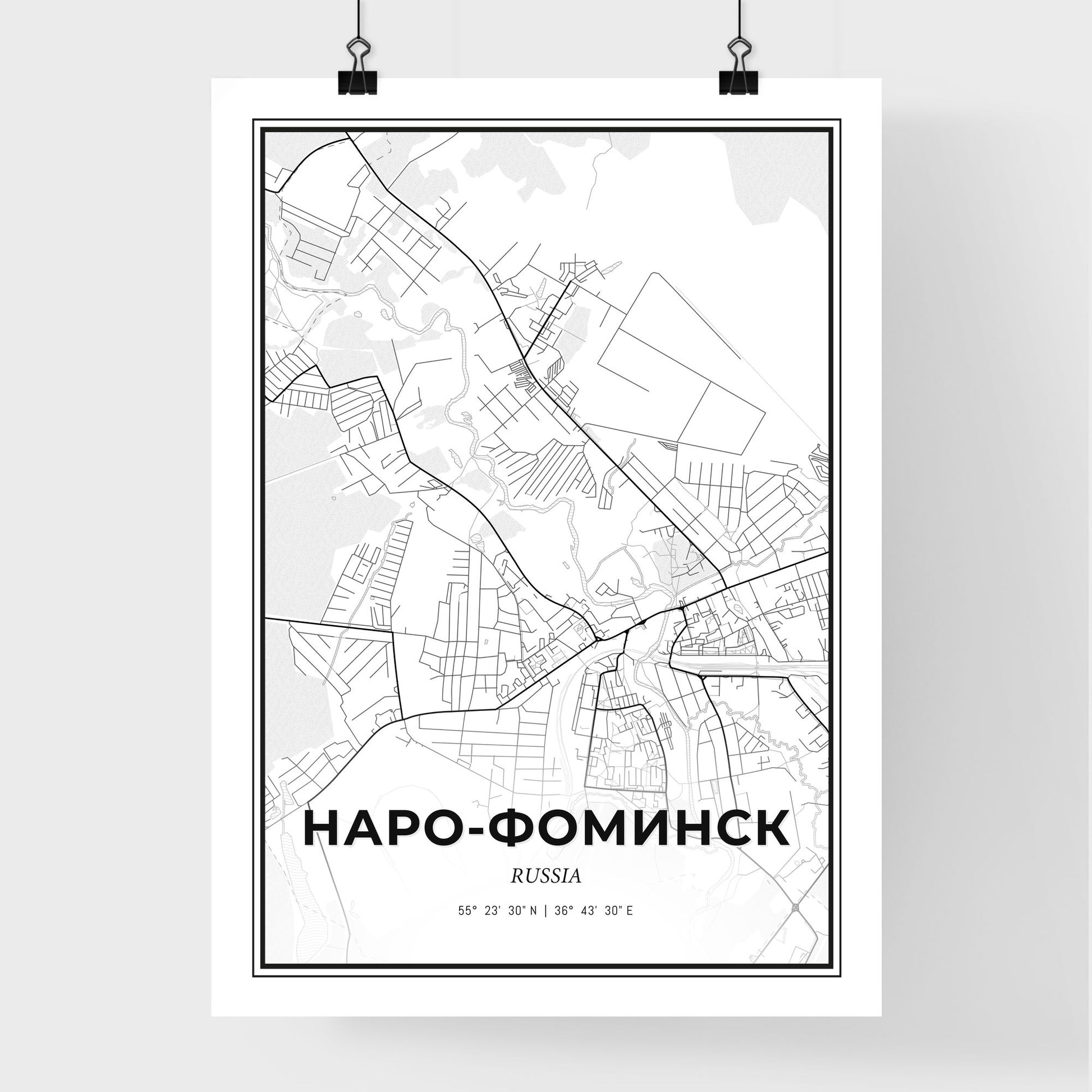 Naro-Fominsk Russia - Premium City Map Poster