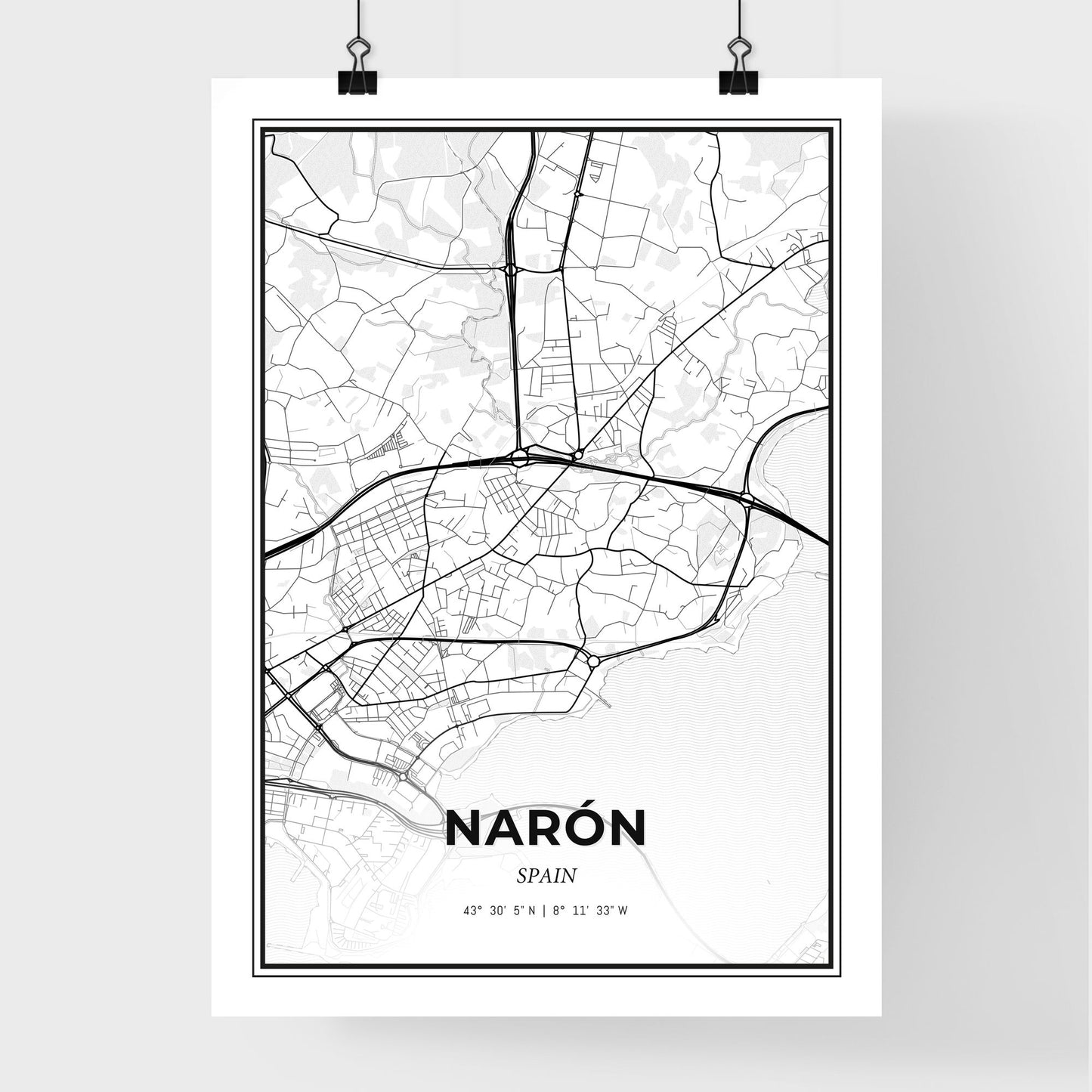 Narón Spain - Premium City Map Poster