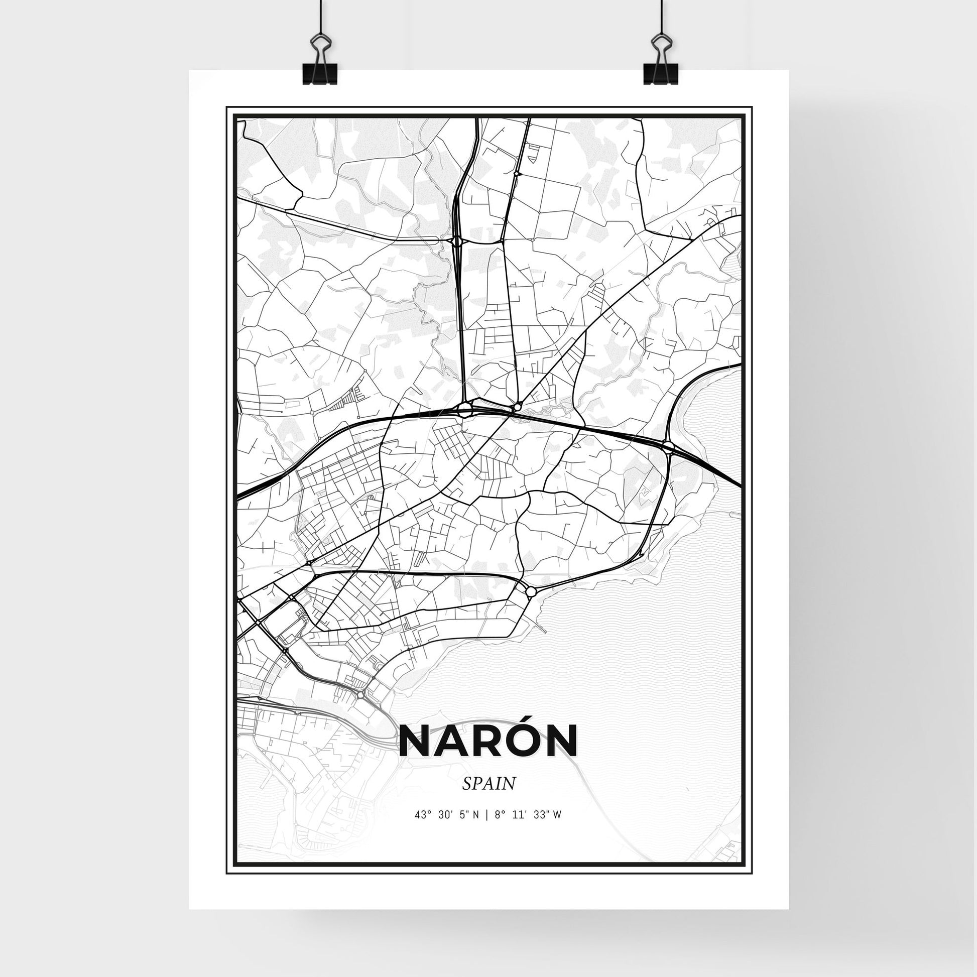 Narón Spain - Premium City Map Poster