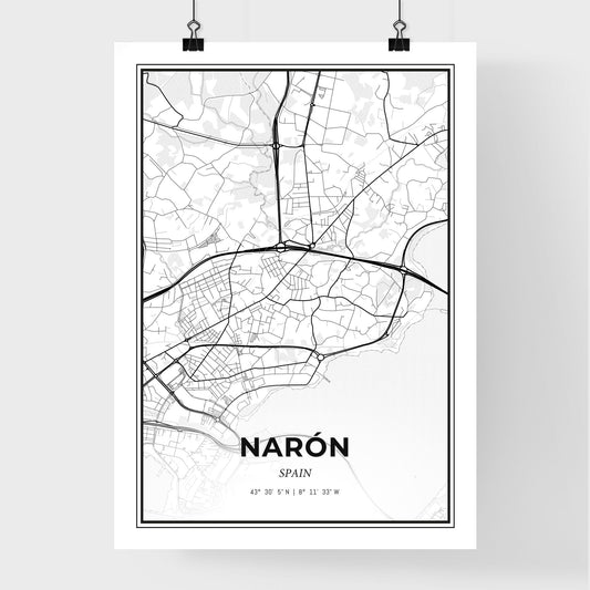 Narón Spain - Premium City Map Poster
