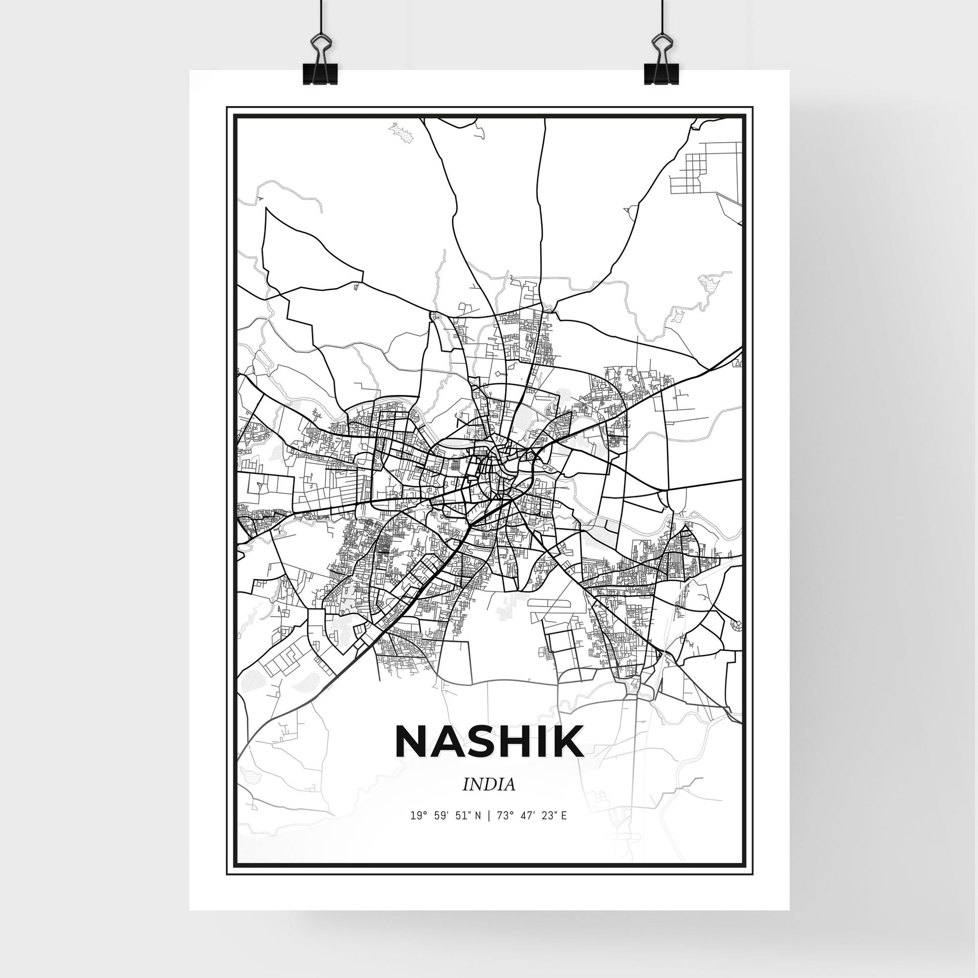 Nashik India - Premium City Map Poster