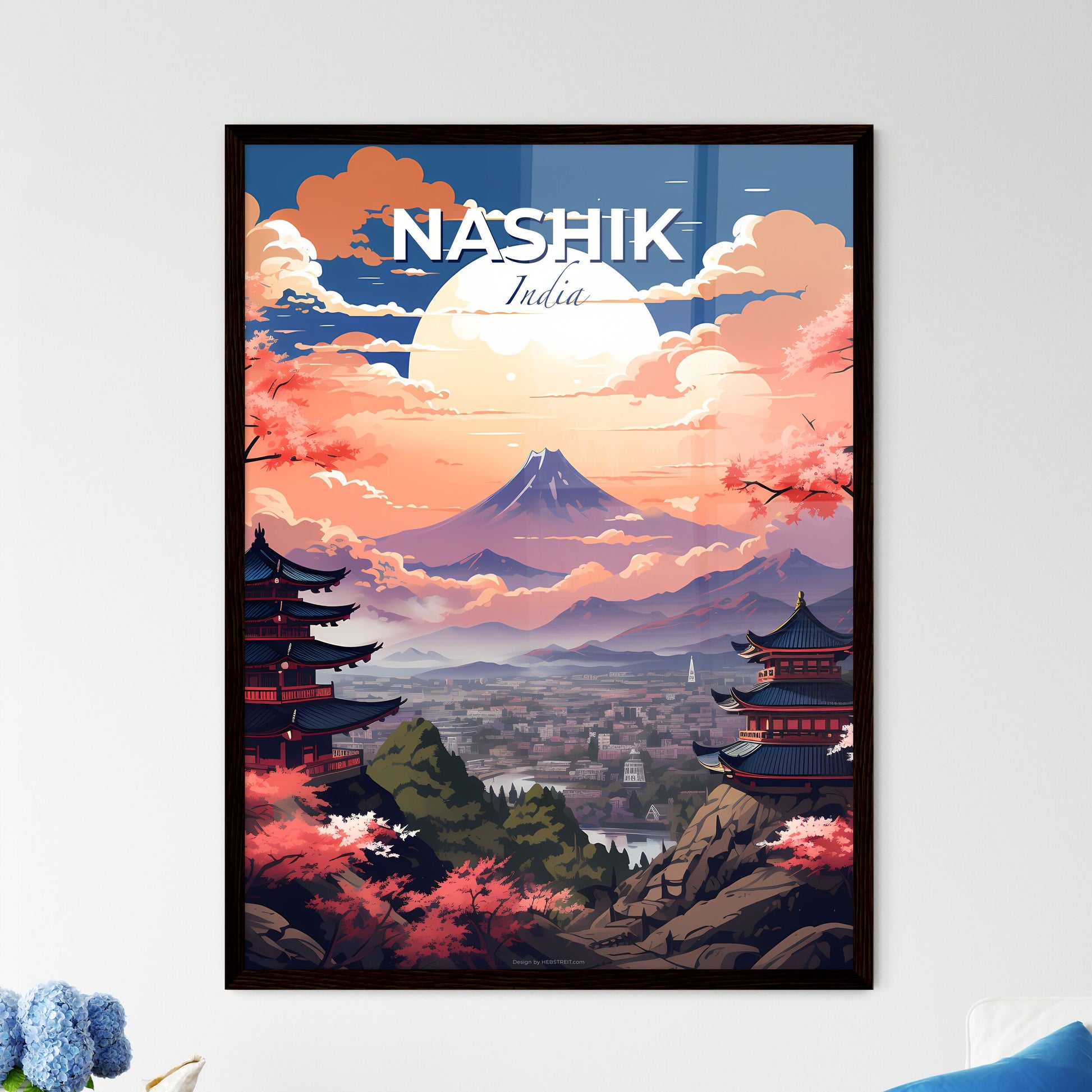 Nashik City Skyline Landscape Painting Panorama Artwork Digital Art Default Title