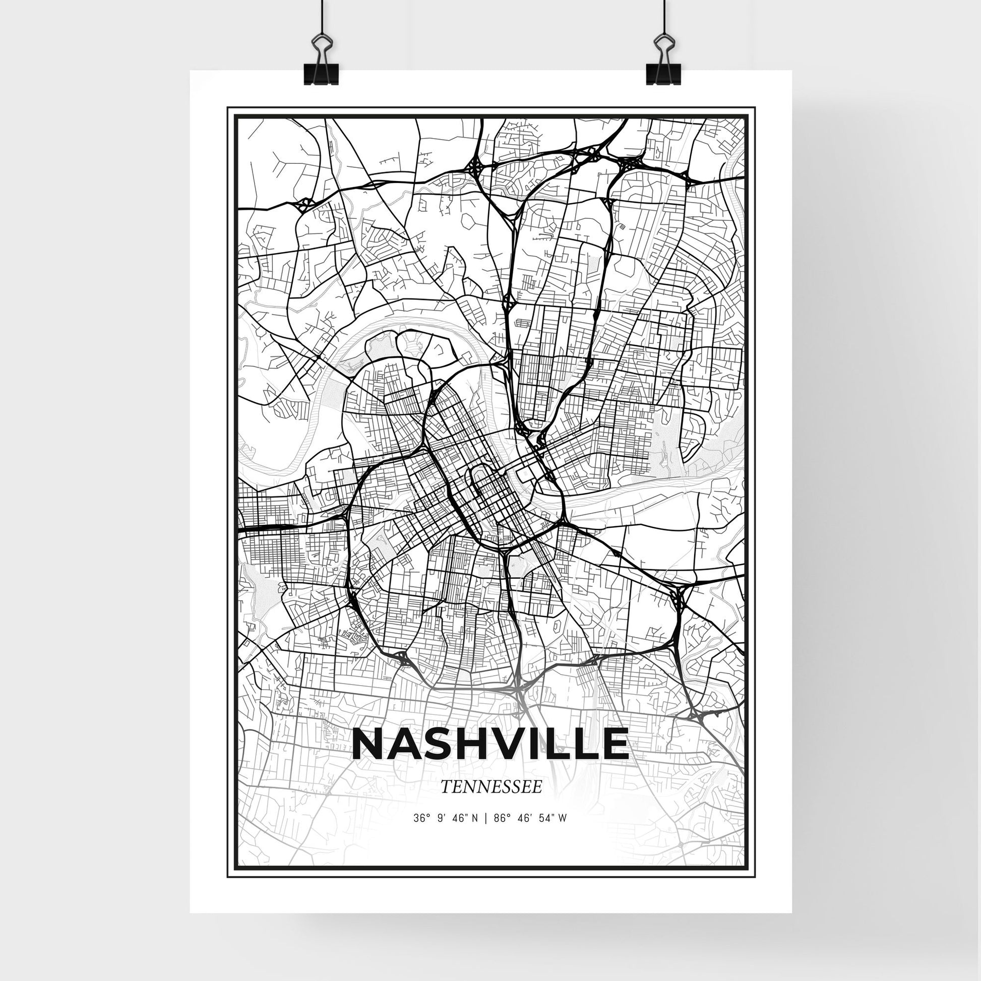 Nashville Tennessee - Premium City Map Poster