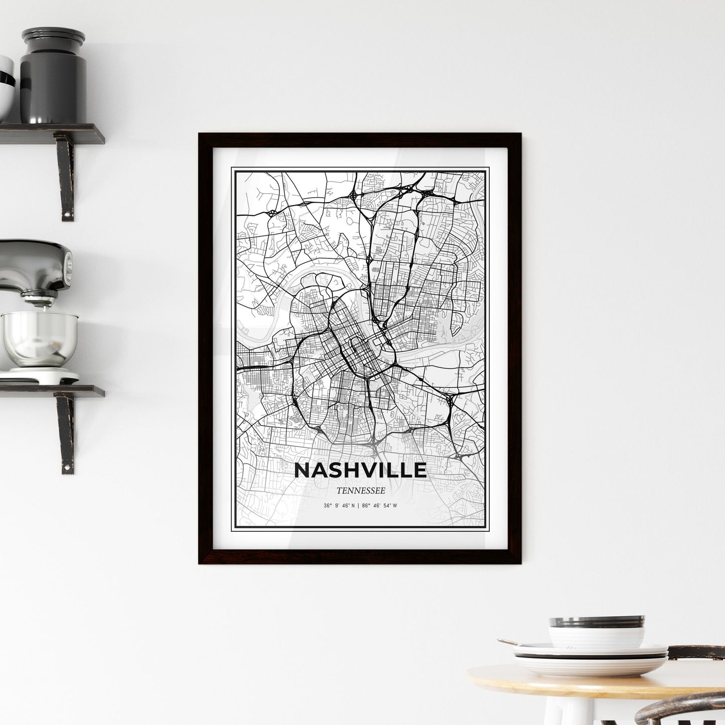 Nashville Tennessee - Minimal City Map