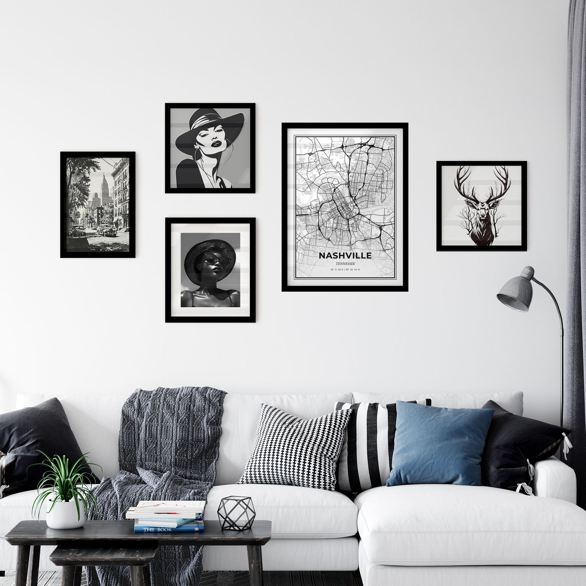 Nashville Tennessee - Minimal City Map Interior