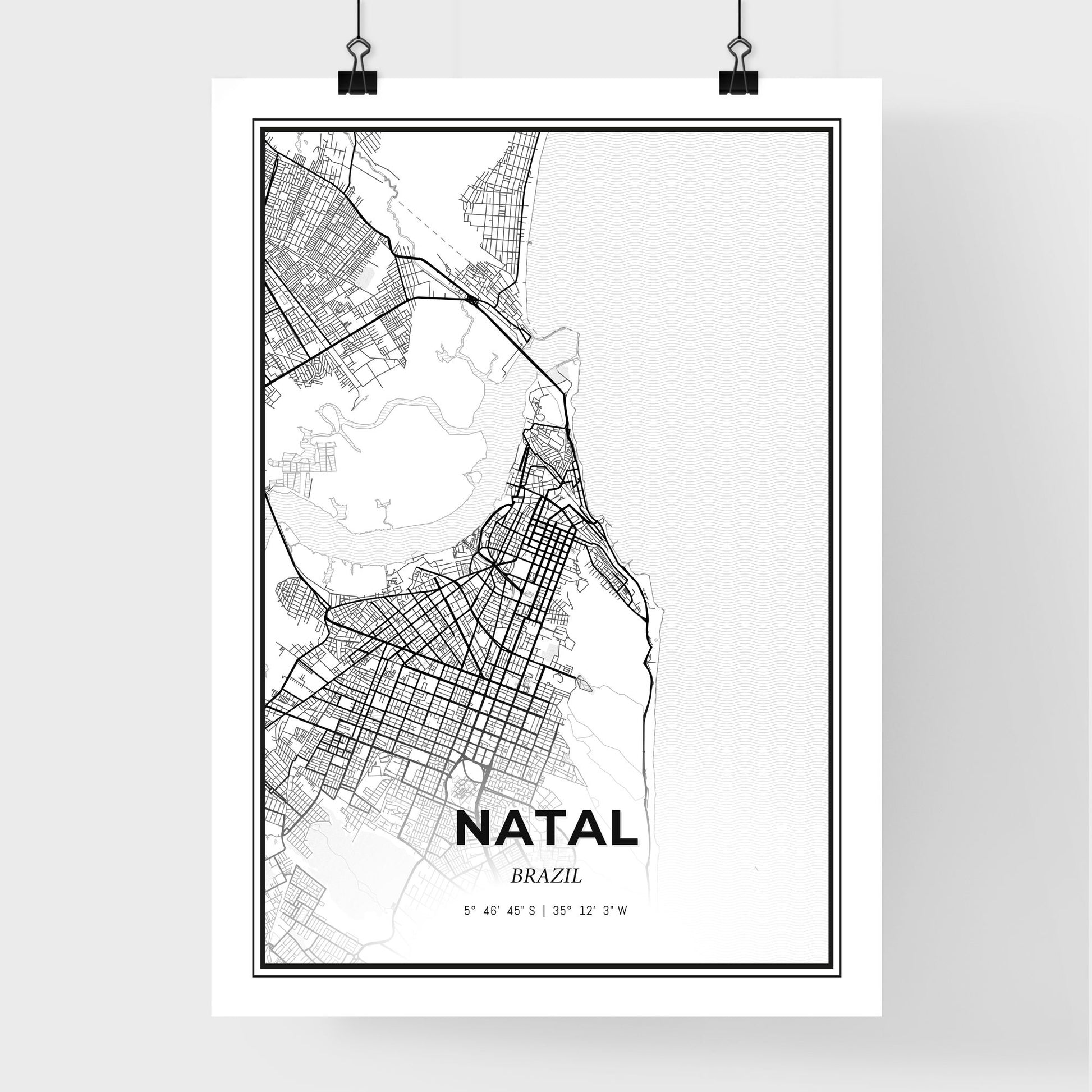 Natal Brazil - Premium City Map Poster