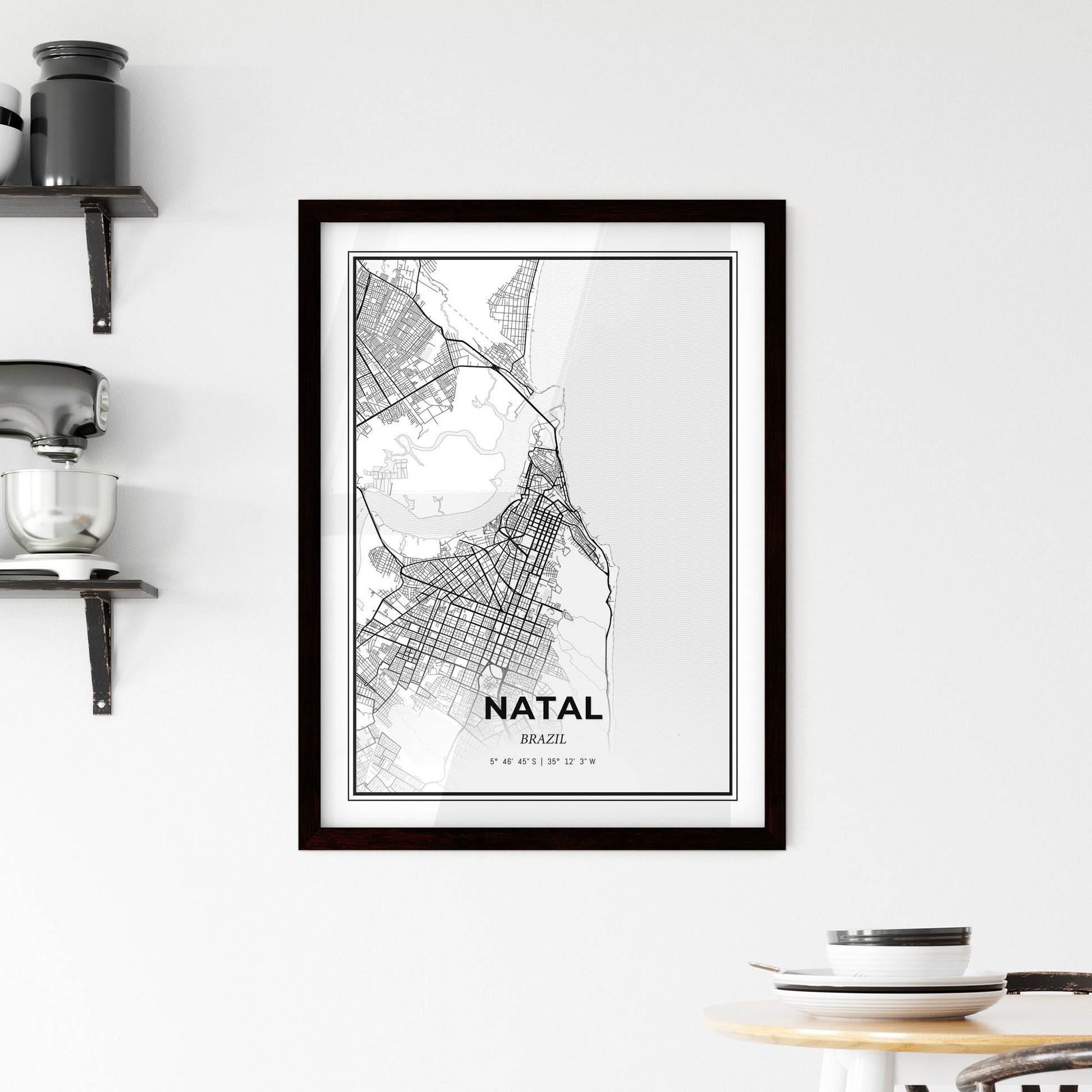 Natal Brazil - Minimal City Map
