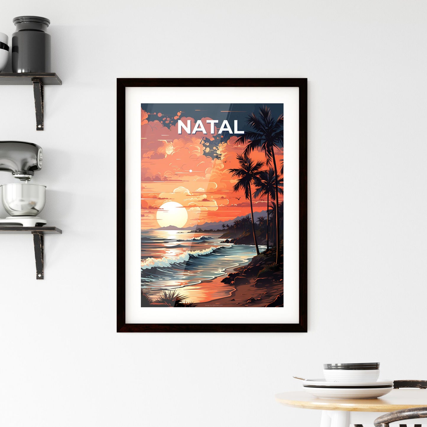 Sunset Over Natal Brazil Vibrant Painting Beach Skyline Artistic Default Title