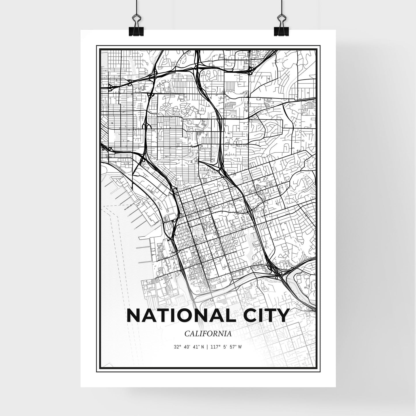 National City California - Premium City Map Poster