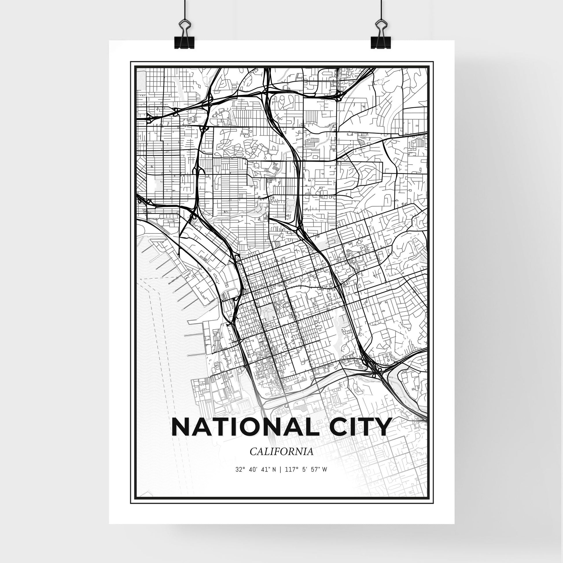 National City California - Premium City Map Poster