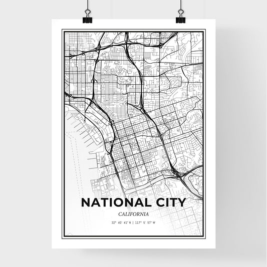 National City California - Premium City Map Poster