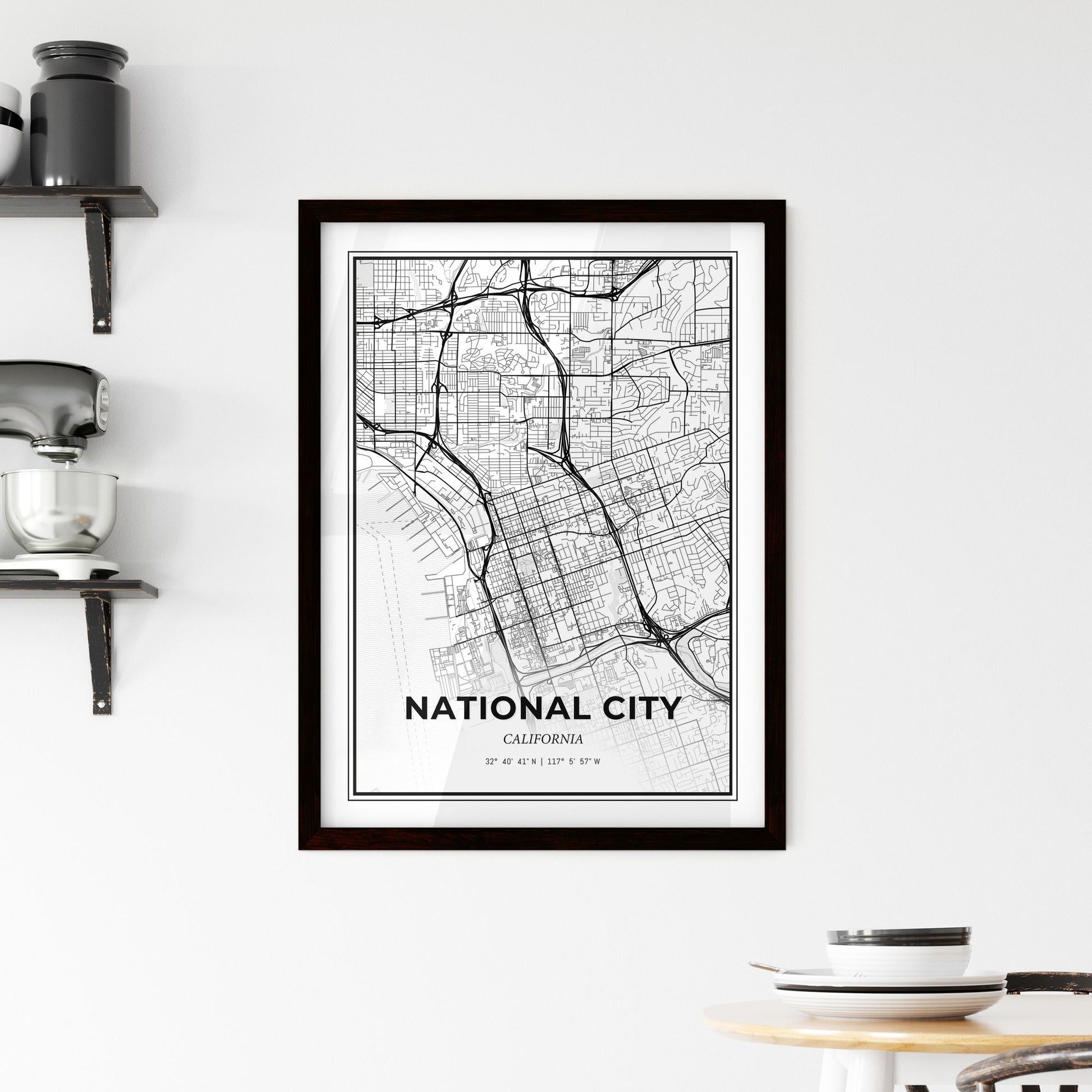 National City California - Minimal City Map