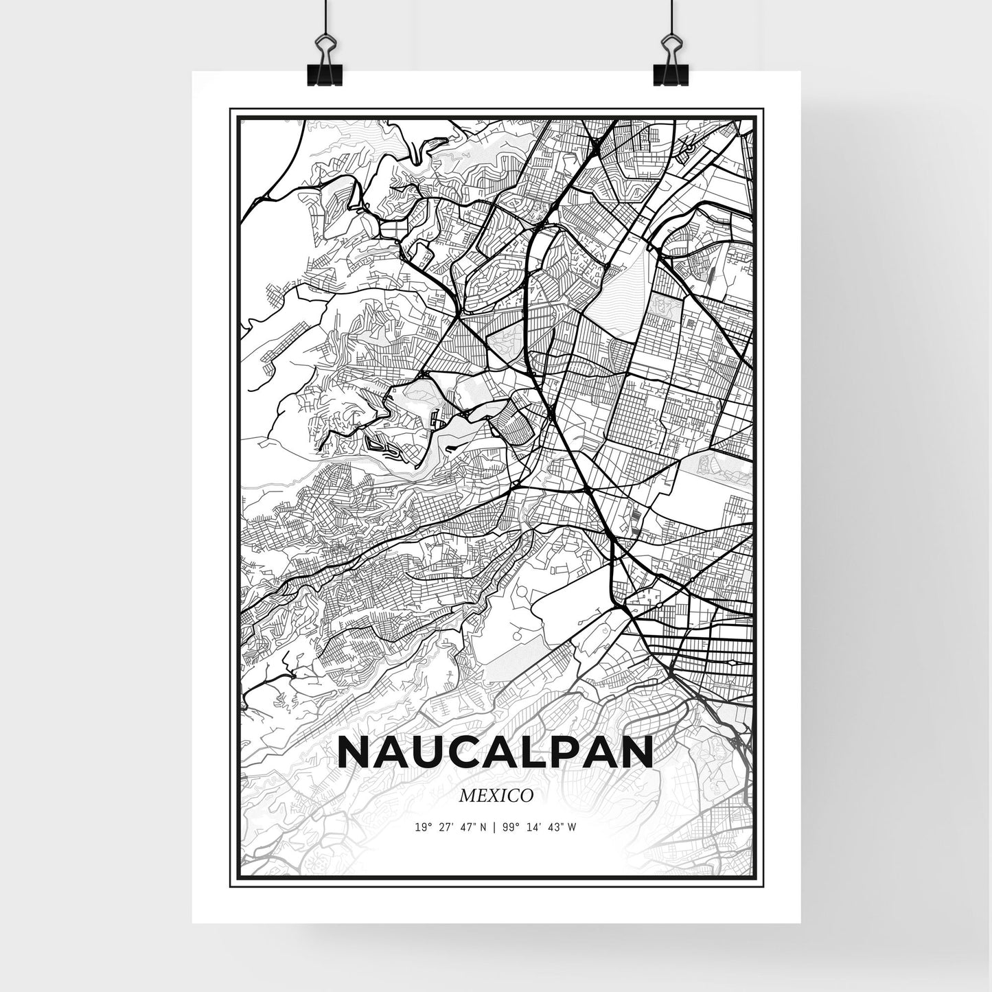 Naucalpan Mexico - Premium City Map Poster