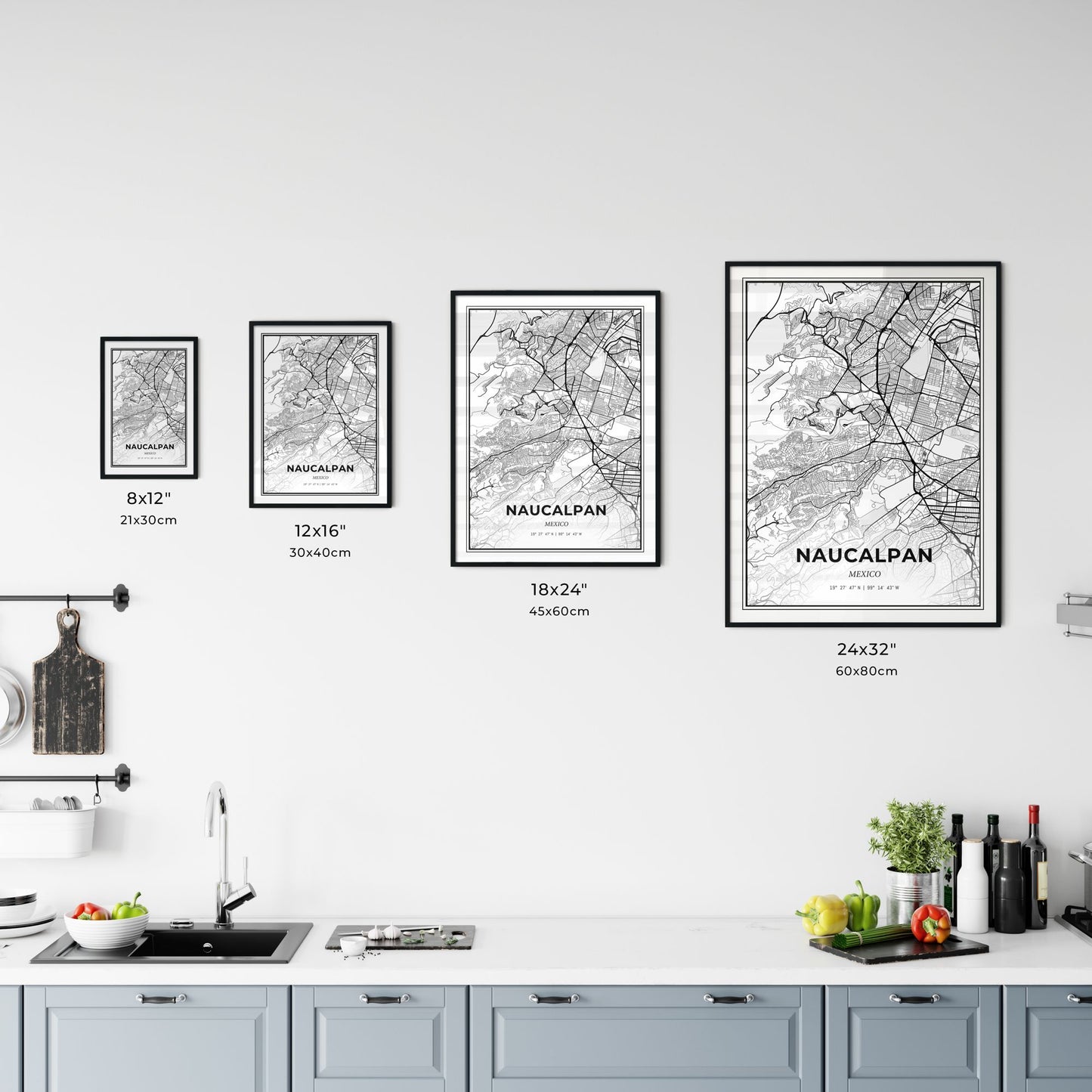 Naucalpan Mexico - Customizable Modern City Map