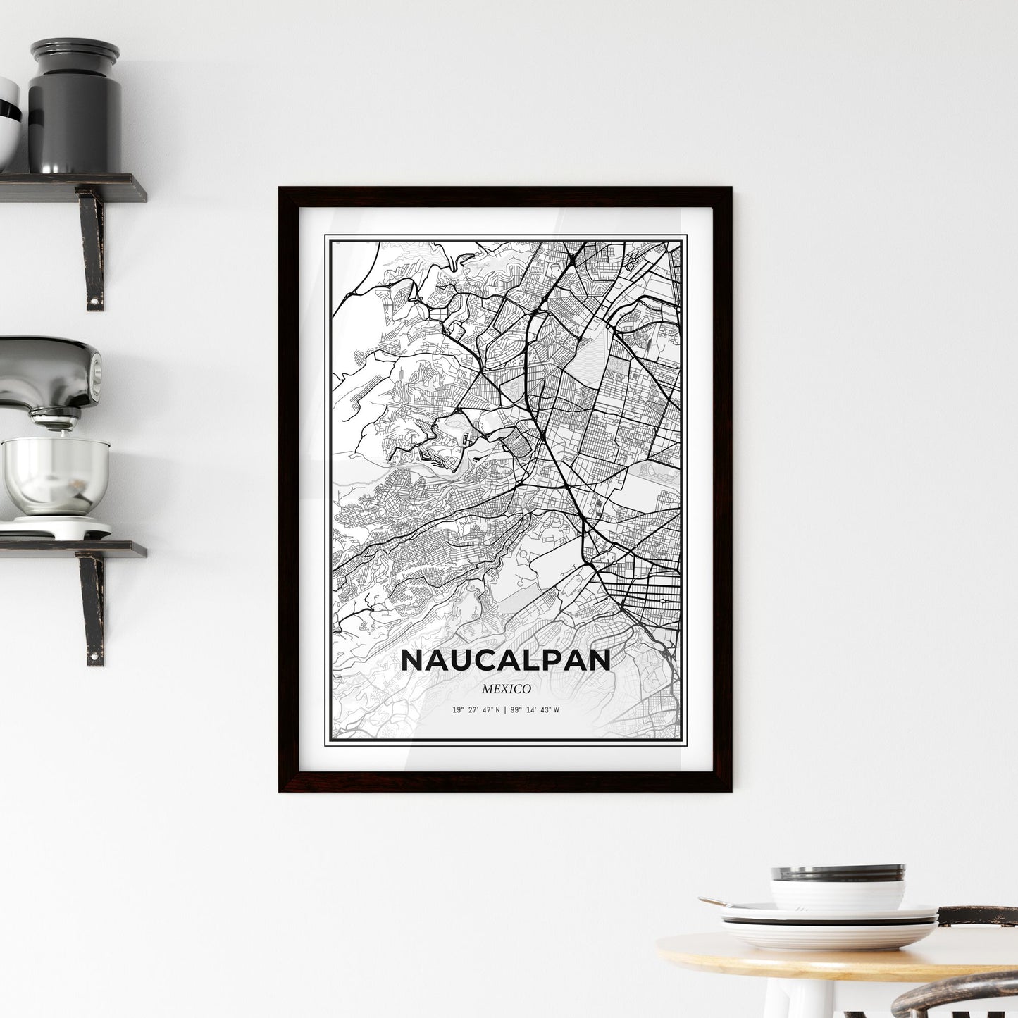 Naucalpan Mexico - Minimal City Map