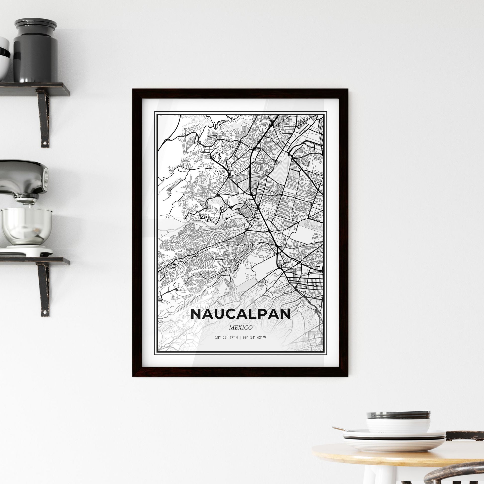 Naucalpan Mexico - Minimal City Map