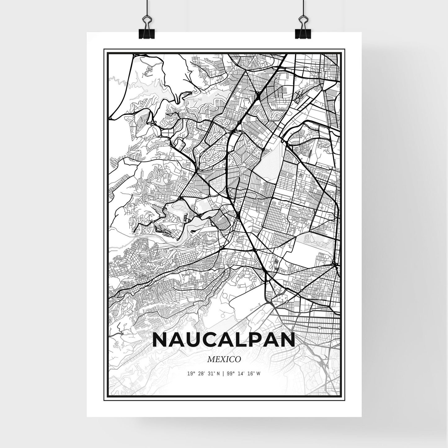 Naucalpan Mexico - Premium City Map Poster