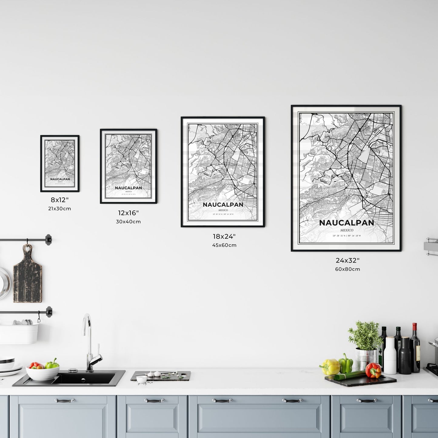 Naucalpan Mexico - Customizable Modern City Map