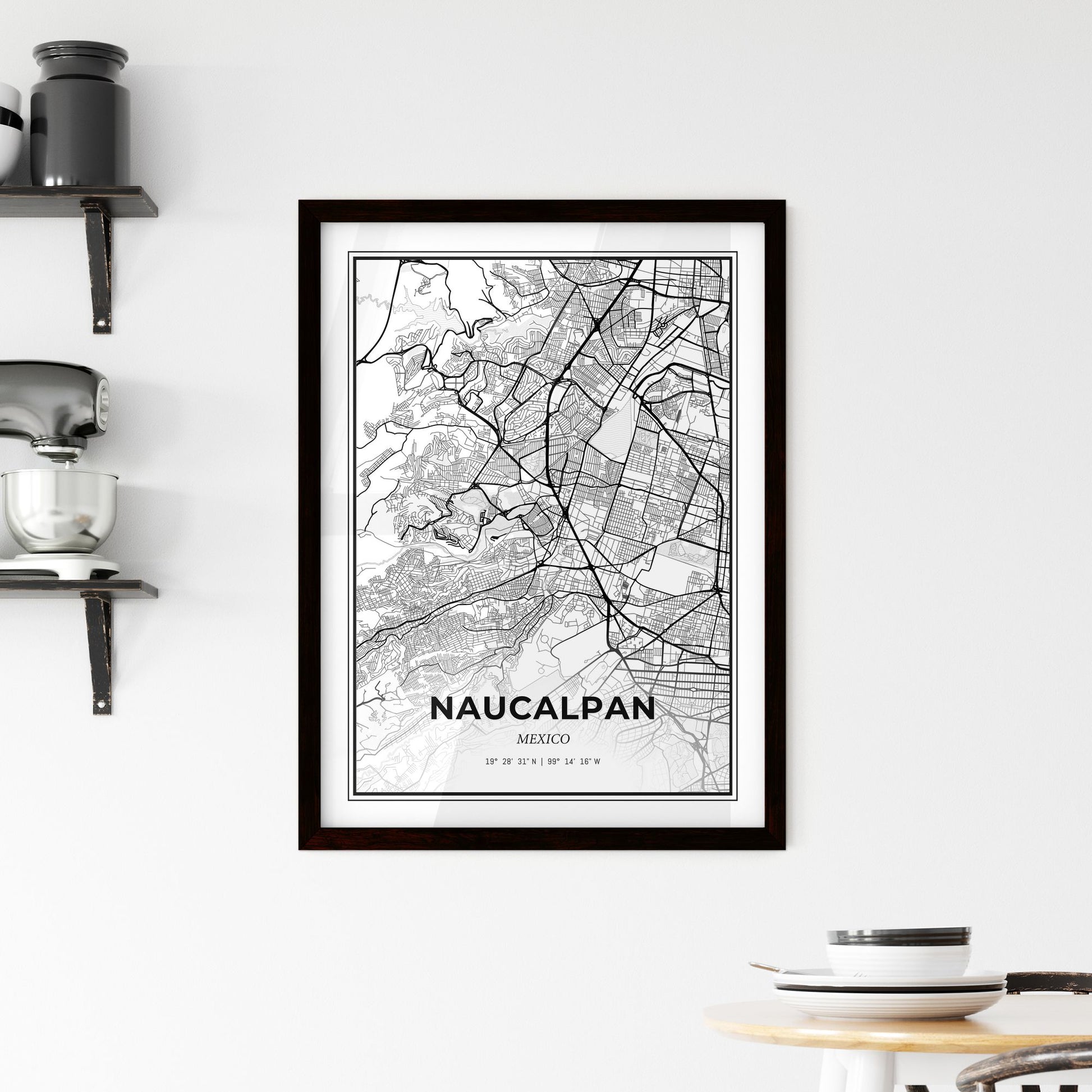 Naucalpan Mexico - Minimal City Map