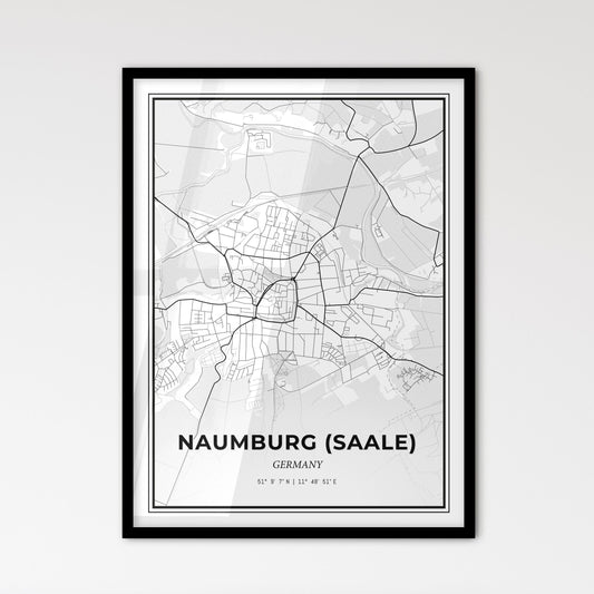 Naumburg (Saale) Germany - Scandinavian Style City Map for Modern Home Decor