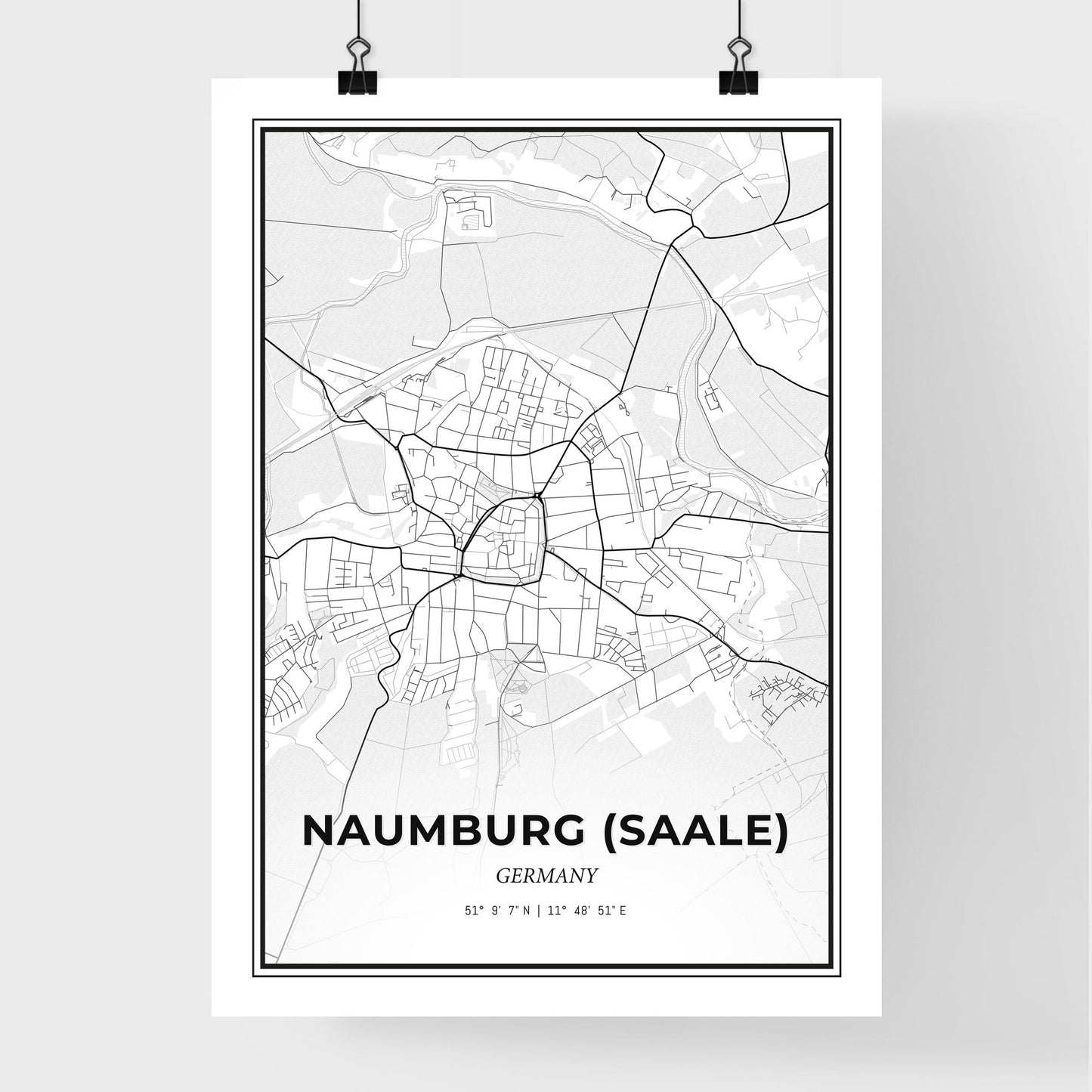 Naumburg (Saale) Germany - Premium City Map Poster