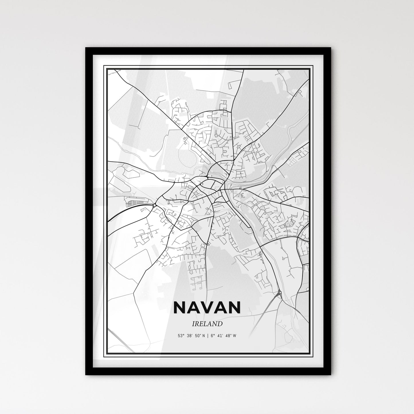 Navan Ireland - Scandinavian Style City Map for Modern Home Decor