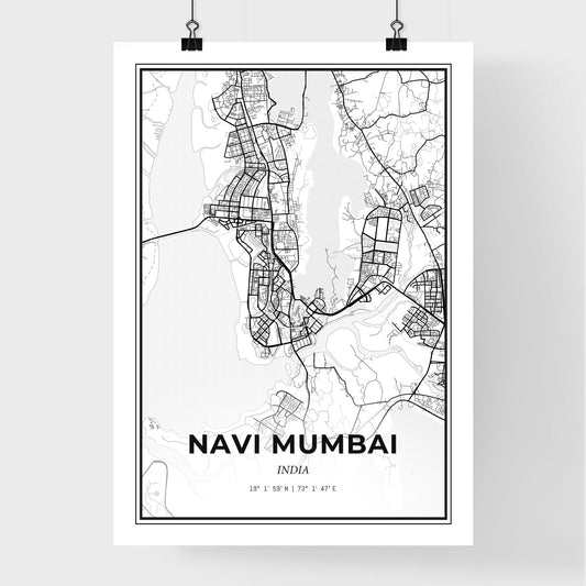 Navi Mumbai India - Premium City Map Poster