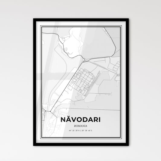 Năvodari Romania - Scandinavian Style City Map for Modern Home Decor