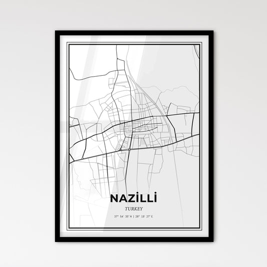 Nazilli Turkey - Scandinavian Style City Map for Modern Home Decor