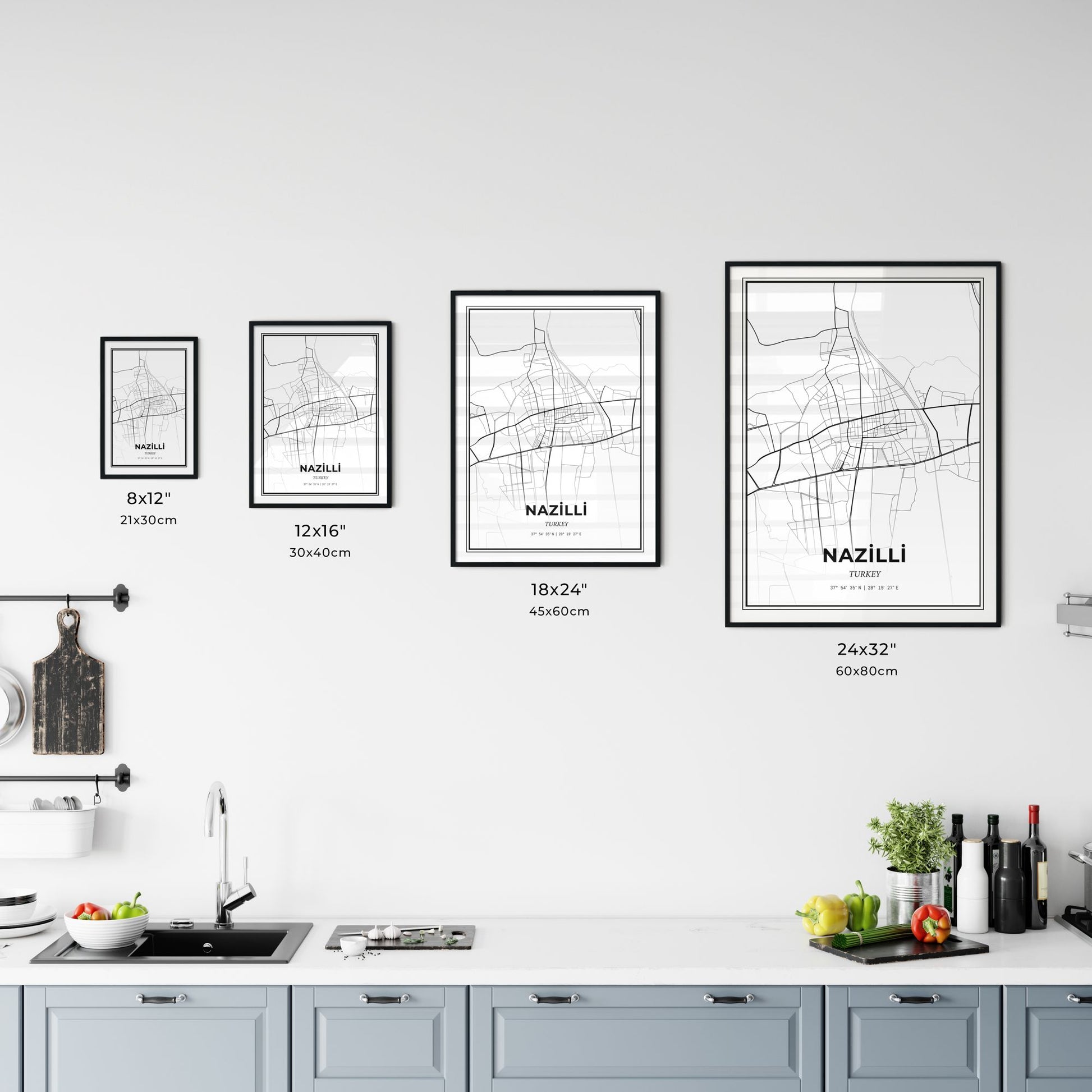 Nazilli Turkey - Customizable Modern City Map