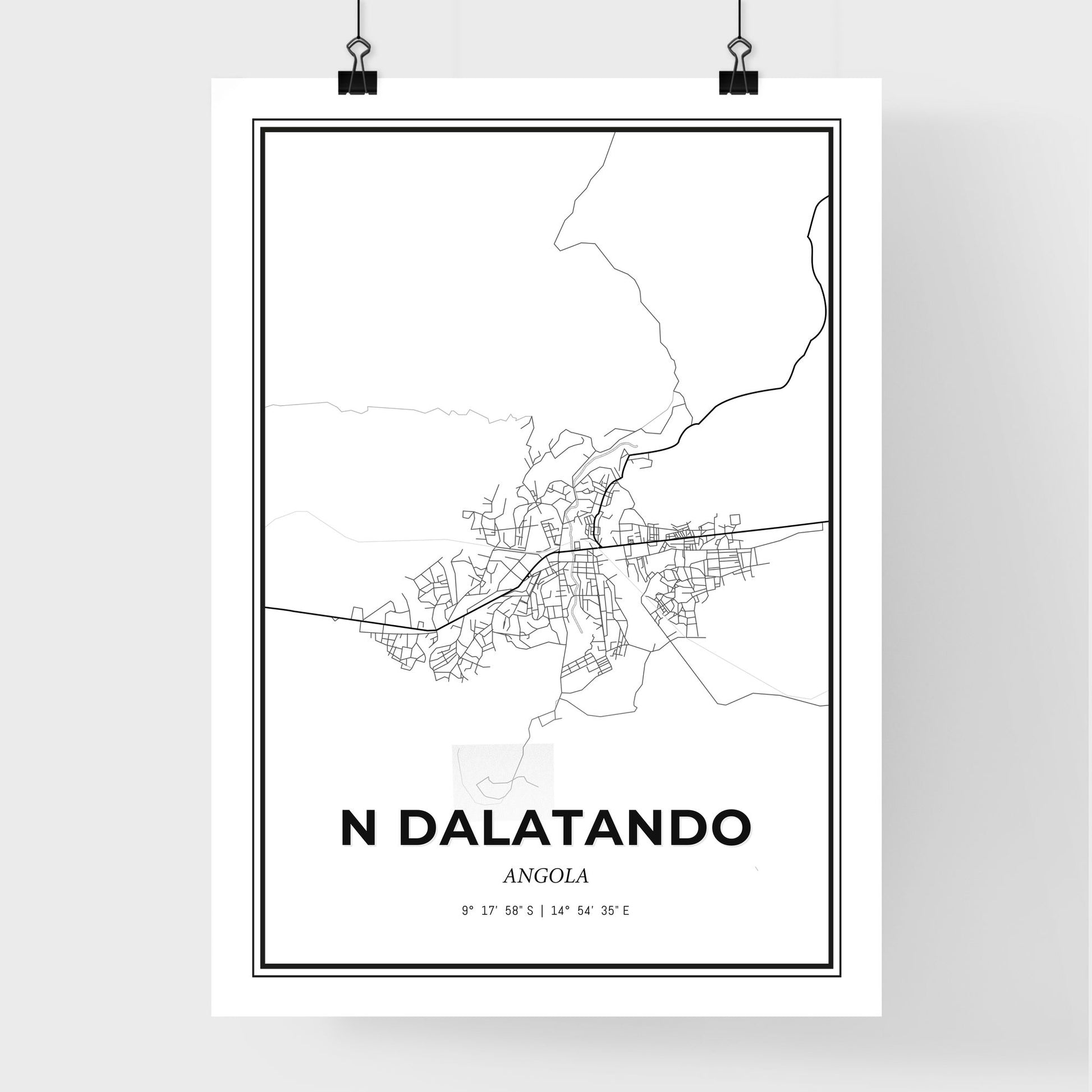 N dalatando Angola - Premium City Map Poster